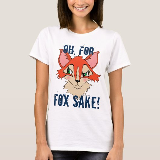 Cute Grumpy Fox Illustratie Oh voor Fox Sake T-shirt (Voorkant)