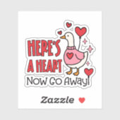 Cute Grumpy Goose Funny Heart Balloon Sticker (Vel)