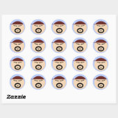 Cute Grumpy Man Circle Sticker (Vel)