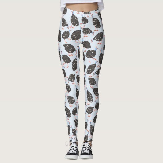Cute Guinea Fowl Bird Pattern Leggings (Voorkant)