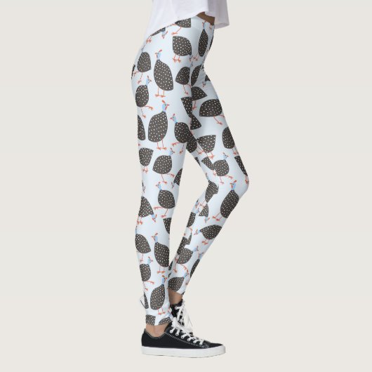 Cute Guinea Fowl Bird Pattern Leggings (Rechts)