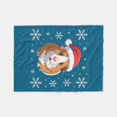 Cute Guinea G Wearing Santa Hat Christmas Premium  Fleece Deken (Voorkant (Horizontaal))