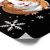 Cute Guinea G Wearing Santa Hat Christmas Premium  Poster (Hoek)