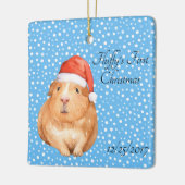 Cute Guinea Pig 1st Holiday Festive Ornament (Links)