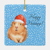 Cute Guinea Pig 1st Holiday Festive Ornament (Achterkant)