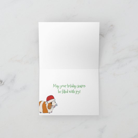 Cute Guinea Pig Aangepaste Kerstmis Feestdagen Kaart (Binnen)