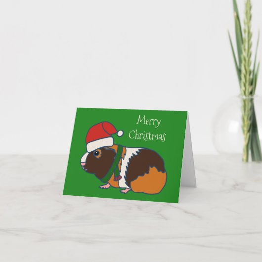 Cute Guinea Pig Aangepaste Kerstmis Feestdagen Kaart (Voorkant)