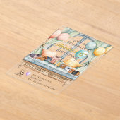 Cute Guinea Pig Acrylic Birthday Party Invitation Acryl Uitnodigingen (Laagn)