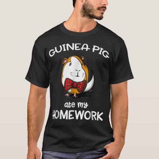 Cute Guinea Pig Ate Mijn thuiswerk Funny Cavy Pet T-shirt (Voorkant)