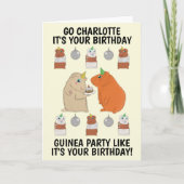 Cute Guinea Pig Birthday Kaart (Voorkant)