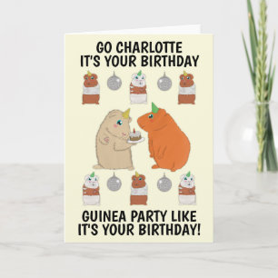 Cute Guinea Pig Birthday Kaart