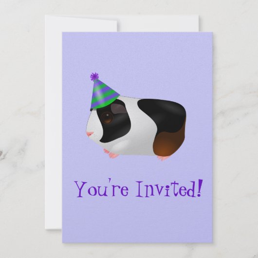 Cute Guinea Pig Birthday Uitnodiging (Voorkant)