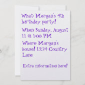 Cute Guinea Pig Birthday Uitnodiging (Achterkant)