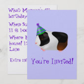 Cute Guinea Pig Birthday Uitnodiging (Voorkant / Achterkant)