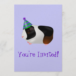 Cute Guinea Pig Birthday Uitnodiging