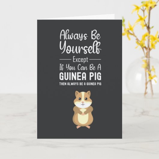 Cute Guinea Pig Cards Pets Happy Funny Kaart (Gele Bloem)