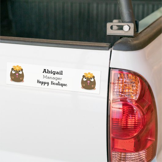 Cute guinea pig cartoon illustratie bumpersticker (Op Truck)