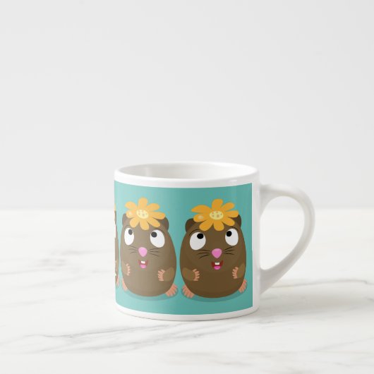 Cute guinea pig cartoon illustratie espresso kop (Rechts)