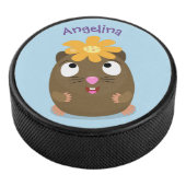 Cute guinea pig cartoon illustratie hockey puck (3/4)