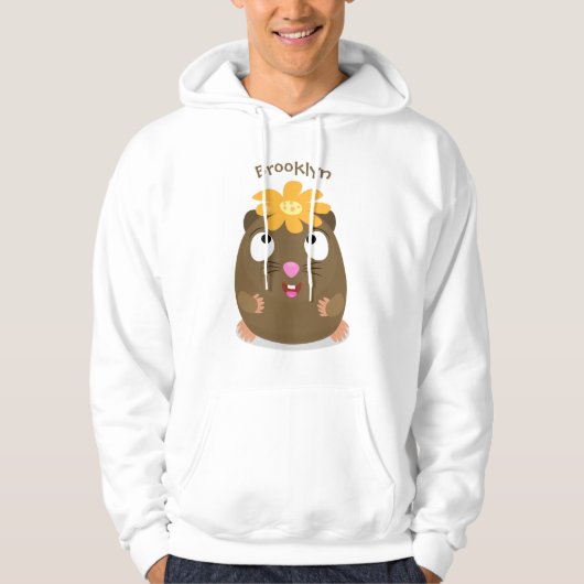 Cute guinea pig cartoon illustratie hoodie (Voorkant)