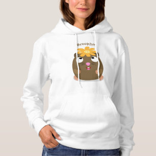 Cute guinea pig cartoon illustratie hoodie