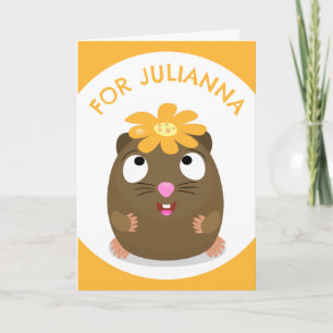 Cute guinea pig cartoon illustratie kaart