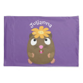 Cute guinea pig cartoon illustratie kussensloop (Achterkant)