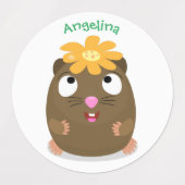 Cute guinea pig cartoon illustratie labels (Design 2)