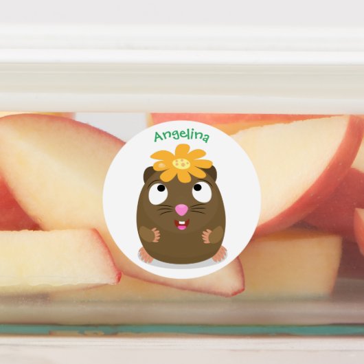 Cute guinea pig cartoon illustratie labels (Aangebracht)
