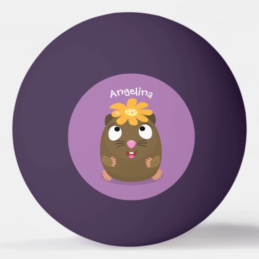 Cute guinea pig cartoon illustratie pingpongbal (Voorkant)