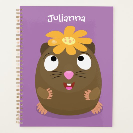 Cute guinea pig cartoon illustratie planner (Voorkant)