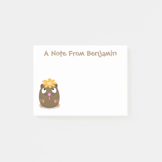 Cute guinea pig cartoon illustratie post-it® notes (Voorkant)