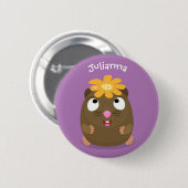 Cute guinea pig cartoon illustratie ronde button 5,7 cm (Voorkant /achterkant)