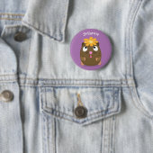 Cute guinea pig cartoon illustratie ronde button 5,7 cm (In situ)