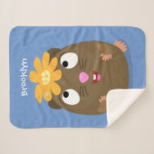 Cute guinea pig cartoon illustratie sherpa deken (Voorkant (horizontaal))