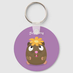 Cute guinea pig cartoon illustratie sleutelhanger