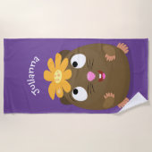 Cute guinea pig cartoon illustratie strandlaken (Voorkant)