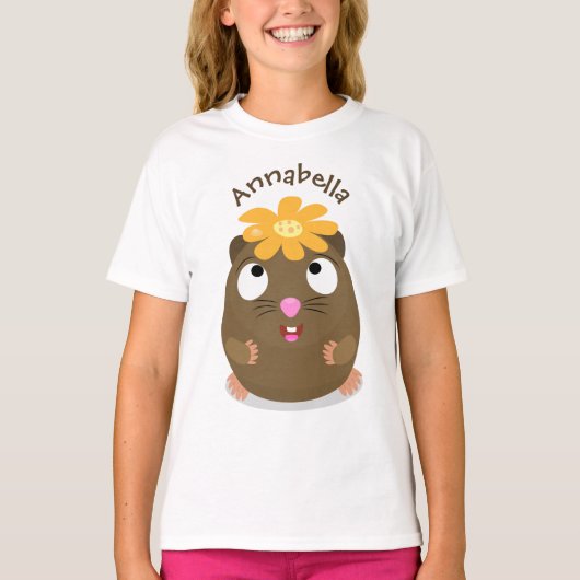 Cute guinea pig cartoon illustratie t-shirt (Voorkant)