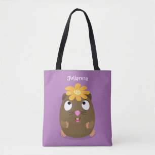 Cute guinea pig cartoon illustratie tote bag