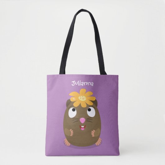 Cute guinea pig cartoon illustratie tote bag (Voorkant)