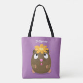 Cute guinea pig cartoon illustratie tote bag (Achterkant)