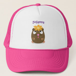 Cute guinea pig cartoon illustratie trucker pet