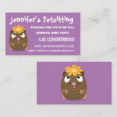 Cute guinea pig cartoon illustratie visitekaartje (Voorkant / Achterkant)