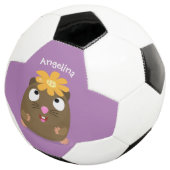 Cute guinea pig cartoon illustratie voetbal (Drie kwart)