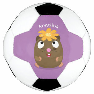 Cute guinea pig cartoon illustratie voetbal