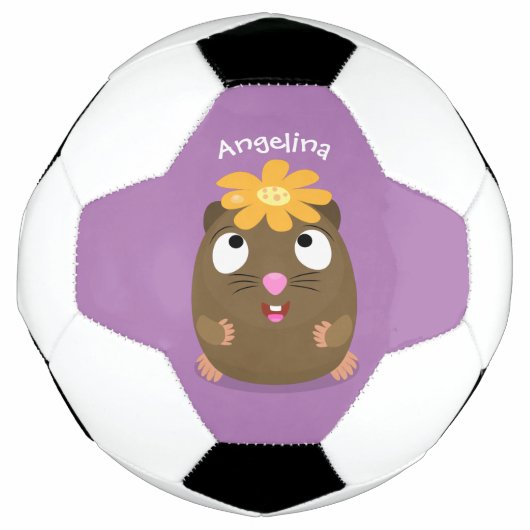 Cute guinea pig cartoon illustratie voetbal (Voorkant)