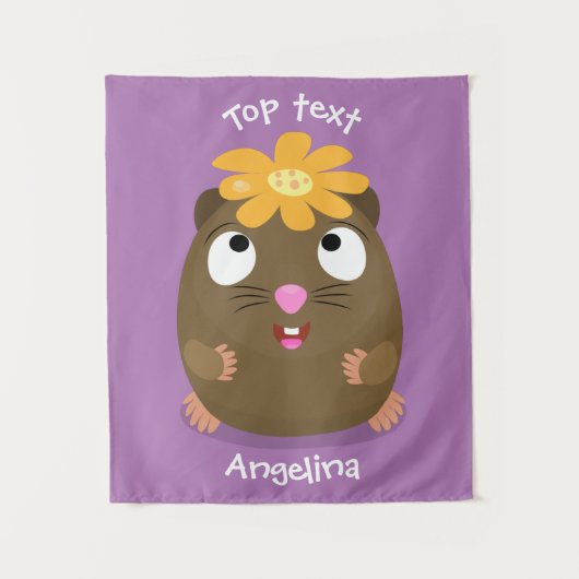 Cute guinea pig cartoon illustratie wandkleed (Voorkant)