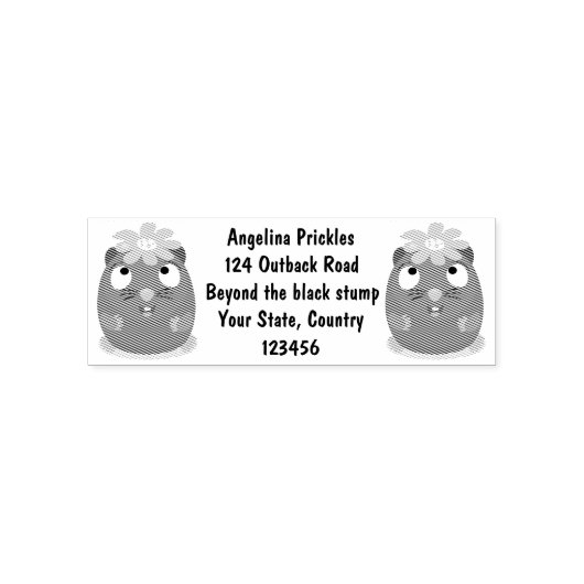 Cute guinea pig cartoon illustratie  zelfinktende stempel (Design)
