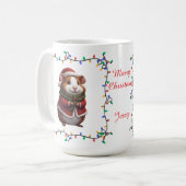 Cute Guinea Pig Christmas Mug Koffiemok (Voorkant links)