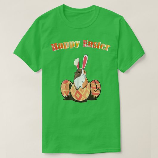 Cute Guinea Pig Easter Bunny Eggs Costume Easter D T-shirt (Design voorkant)